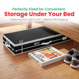 Gift Wrap Storage Organizer, Easily Organize Wrapping Paper, Ribbons, Bows, Scissors, Fits 18-24 Standard Rolls, Keeps Gift Supplies In Perfect Condition & Ready For Next Season, (Black)