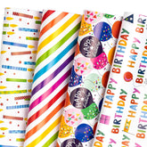 Birthday Wrapping Paper Sheet - 12 Sheets Folded Flat With 12 Gift Tags For Party, Baby Shower - 19.7 Inch X 27.5 Inch Per Sheet