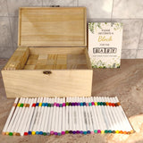 98Pcs Baby Shower Games Sign Kit, Baby Shower Blocks To Decorate - 60 Blank Wooden Blocks(1.5 Inches Each),36 Markers,A Baby Shower Sign And Wooden Storage Box,Fun Party Favors