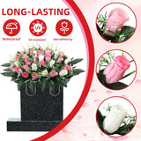 Cemetery Flowers For Grave,Headstone Flower Saddle,Flowers For Cemetery Grave Decoration Headstone Flower Saddle For Headstone Decoratio (Pink White)