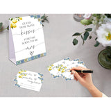 Blue Tiles And Lemons Bridal Shower Game, Guess How Many Kisses For The Soon To Be Mrs, Pack Of 1 Sign And 50 Guessing Cards, Modern Bridal Shower Decorations, Wedding Shower Supplies - 02