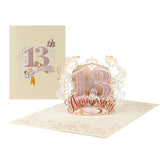 Happy Anniversary Card, Milestone 3D Pop Up Greeting Card For Marriage, Soulmates, Celebration, Being Together, Congratulations For Couples, Husband, Wife (13Rd Anniversary)