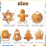 20Pcs Christmas Gingerbread Party Hanging Swirls Gingerbread Snowflake Tree Theme Ceiling Streamers Xmas Winter Hanging Decorations For Christmas Winter Holiday Party Supplies
