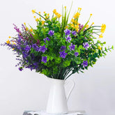 12 Bundles Artificial Flowers For Outdoors, Fake Flowers Uv Resistant Artificial Plants Faux Greenery Fern Shrub Plastic Flowers For Home Garden Front Porch Planter Decor (6 Colors)