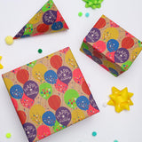 Kraft Wrapping Paper Roll Colorful Balloons Design Perfect For Birthday Holiday Wrap 17 Inch X 33 Feet
