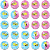 50 Pieces Bee Gender Reveal Button Pins Team Boy, Girl Or Both Buttons Pins Badges Kit In Pink And Blue For Bee Theme Baby Shower Gender Reveal Party Game Supplies