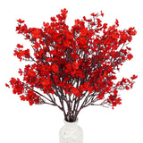 6 Pcs Babys Breath Artificial Flowers Bulk Silk Red Faux Flowers Real Touch Gypsophila Bouquet For Christmas Halloween Home Wedding Decoration