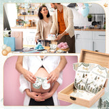 Winter Adventure Baby Shower Game - 50Pcs Baby It'S Cold Outside Winter Wonderland Snowflake Advice & Prediction Cards With Wooden Keepsake Box For Christmas Party Decor Supplies Gift