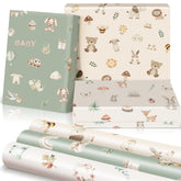 Beautiful Gift Wrapping Paper Rolls For Baby Shower - Cute Set Of 3 Quality Rolls For Birthdays & Baby Showers - Add A Touch Of Magic To Every Gift You Wrap - 17 X 120 In
