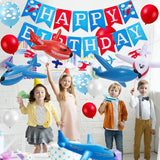 56-Pc Airplane Party Kit with Balloons Inflatable Airplane Birthday Decor