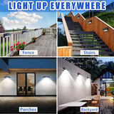4 Pack 100 LED Solar Motion Sensor Lights 2000LM Waterproof Wireless Security Wall Lights