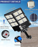 2000W Solar Street Light 200000LM 6500K IP67 Waterproof Motion Sensor Flood Light