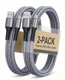 2 Pack Micro USB Cable 6FT Heavy Duty Braided Fast Charging Cord for PS4 Controller Kindle Android Devices