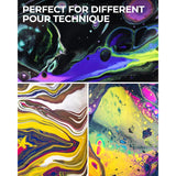 8 Colors Large Bulk Acrylic Pour Paint Set (33.8 Oz, 1000 Ml) Premixed High Flow Art Pouring Paint Supplies Kit With Silicone Pour Oil, Gloves For Beginner Cell Creation Flow Diy, Ready To Pour