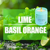 Lime Basil Orange Scented Candle – 7Oz Hand-Poured Non-Toxic Soy Wax, Aromatherapy For Relaxation, Stress Relief & Cozy Home, Thoughtful Gift For Mum, Sister & Friends