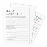 Minimalism Baby Shower Game Kit - Family Feud - Pearl White - 30 Fill In Game Cards & 1 Answer Card, Gender Reveal, Baby Announcement, Party Favor & Decor