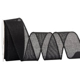 Black Burlap Ribbon - 1.5 Inch X 10 Yards | Faux Jute Wired Ribbon For Wreaths, Christmas Decorations, Rustic Weddings, And Large Bow