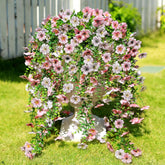 Artificial Flowers For Outdoors Faux Plants For Spring Summer Decoration,6 Bundles Uv Resistant Realistic Silk Hanging Flowers Indoor Garden Porch Patio Balcony Yard Farmhouse?Pink White?