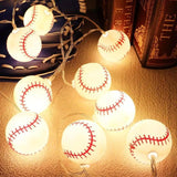 Baseball Decor For Boys Room,Baseball String Lights Usb Powered 20 Led 14Ft,Gift Decorative For Sports Theme Party Birth