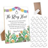 Bridal Shower Games With Rings, The Ring Hunt Game Wooden Sign And 30 Mini Plastic Rings, Mexican Fiesta Wedding Shower Engagement Party Games, Bridal Shower Bachelorette Decorations Favors