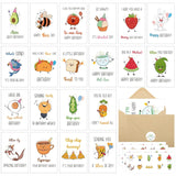 40 Birthday Cards With Envelopes & Stickers Set, 4"X6" Funny Bulk Birthday Card 20 Unique Designs Cute Handmade Greeting Card For Kids, Women, Friends, Family, Work & Office