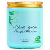 Lime Basil Orange Scented Candle – 7Oz Hand-Poured Non-Toxic Soy Wax, Aromatherapy For Relaxation, Stress Relief & Cozy Home, Thoughtful Gift For Mum, Sister & Friends
