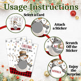 40 Pieces Christmas Party Scratch Off Cards, Plaid Scarf Snowman Christmas Raffle Tickets, Xmas Holiday Party Activities For Adults Game Prizes -A02