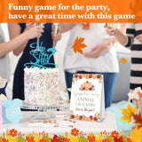 Baby Shower Game, Guess How Many Animal Crackers, 1 Little Pumpkin Standing Sign With 50 Cards For Thanksgiving Gender Reveal Party Favor Supplies - C05