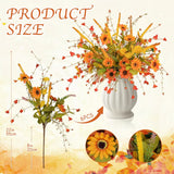 Fall Flowers Artificial For Decoration?6-Pack Fake Wildflowers With Faux Sunflowers Eucalyptus Stems Lavender Fall Floral Arrangement For Vase Tables Indoor Kitchen Wedding Party Decor (Autumn)