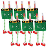 Elf Pants Christmas Treat Bags, Set Of 6 Gift Bags For Children Holiday Parties Teachers Decorations