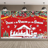 Christmas Nativity Decoration Christmas Backdrop Banner Jesus Is The Reason For The Season Party Photography Background Xmas Birth Of Jesus Decor For Christmas Winter Party Supplies, 72.8 X 43.3 Inch