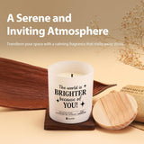 The World Is Brighter Because Of You Inspirational Thank You Gifts For Friends Coworker Friendship Appreciation Gifts Scented Candle Home Office Jar Candles Sage Floral Lavender Scent Soy Wax 9.5 Oz