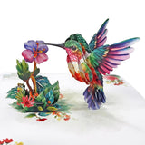Cutpopup Hummingbird Birthday Card Pop Up, Mothers Day, 3D Popup Greeting Card (Hummingbird Purple Flower)