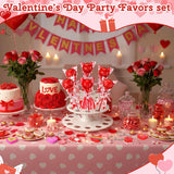 Valentine'S Day Gifts Bulk - 24 Pack Giant Lollipop-Shaped Stationery Gift Set With Valentine'S Card Pencil Eraser Keychain Bracelet Classroom Prize Exchange Party Favors