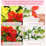 15 Bundles Artificial Summer Flowers For Outdoor, Fake Silk Morning Glory For Outside Uv Resistant, Realistic Faux Plants For Planters(Not Include Flower Pot)