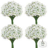 36 Pcs Babys Breath Artificial Flowers, Baby Breath Flowers Artificial Bulk Long Stem Fake Babies Breath Faux Gypsophila White Flowers Artificial For Decoration Wedding Decor