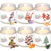 6 Pcs Christmas Candles Scented Merry Christmas Soy Holiday Scented Candle Jars For Xmas Winter Tree Employee Appreciation Gifts Coworker Nurse Teachers(Classic Style)