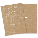 Kraft Paper Baby Shower Game Set,30 Fill In Prediction & Advice Game Cards,Wishes For Baby,Advice For New Parents, Baby Announcement,Gender Reveal, Baby Shower Game Activity, Party And Supplies - 02