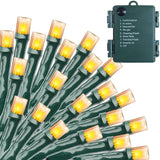 Battery Operated Christmas Lights - 50 Led Mini Lights With Auto Timer, 8 Modes, Warm White