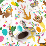 Kids Birthday Wrapping Paper Roll - Mini Roll - 17 Inch X 16.5 Feet - Cute Birthday Party Animal Wrapping Paper For Kids Boys Girls, Baby Shower, School Celebration