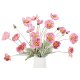 Artificial Silk Poppy Flowers, 6 Stems, Real Touch For Home, Garden, Wedding, Table Centerpiece, Party & Festival Decorations, Diy Flower Arrangements, Pink