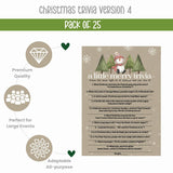 Snow Much Fun Trivia Game Holiday Party Activity With Movie And Song Questions For Adults, Office, Group, Snowman Thanksgiving, 25 Pack, 5X7 Cards, Version 4