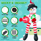 13Ft Christmas Inflatable Outdoor Decoration, Climbing Snowman Christmas Blow Up Yard Decorations With Led Lights And Ca