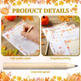 145Pcs Fall Pumpkin Baby Shower Games 5 Set Game Activity Cards With 20 Pencils For Boy Girl, Description And Wishes, Baby Price, Word Scramble Game Pumpkin Decor