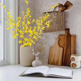 3 Pcs Artificial Forsythia Flower Branches Artificial Flowers Yellow Silk Long Stem 39.4 Inch Fake Jasmine Spring Flowers Artificial Orchids For Wedding Floral Arrangement Party Table Decor
