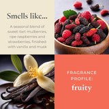 PartyLite Mulberry Scented Escential Jar Candle, Black Currant, BlackBerry, Mulberry & Pomegranate, 7.75oz, 1-Wick Aromatherapy Glass Jar, Reusable, 50 Hour Burn Time