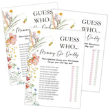 Boho Wildflower Guess Who Mommy Or Daddy Game, Baby Shower Game, Pack Of 30 Cards, Gender Neutral Boy Or Girl, Fun Baby Activity - Fa11