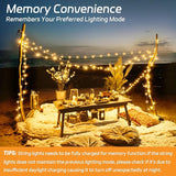 16.4FT 50 LED Solar Fairy Lights Outdoor Waterproof Warm White String Lights with 8 Modes for Patio Backyard Garden Landscape Decor