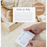 Baby Shower Advice And Wishes Cards For Parents To Be, 50 Pcs Double-Sided Baby Prediction Cards, Gender Reveal Party Keepsake, Baby Shower Decorations And Activities, Includes Wood Keepsake Box