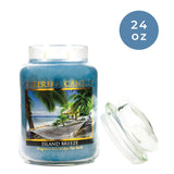 A Cheerful Giver - Island Breeze Scented Glass Jar Candle (24 oz) with Lid & True to Life Fragrance Made in USA